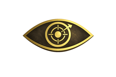 Eye with target symbol representing clarity focus and purposeful decision making