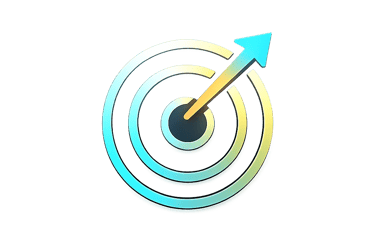 Conversion focused design with target and upward arrow representing business growth