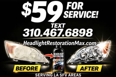 mobile headlight clean, polish, restore van nuys los angeles, sherman oaks, reseda, lake balboa, SFV
