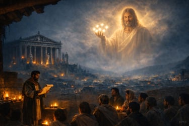 AI-generated graphic of the church of Ephesus