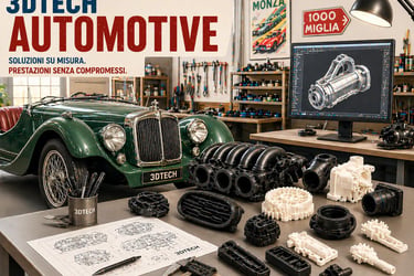 Componenti automobilistici personalizzati stampati in 3D