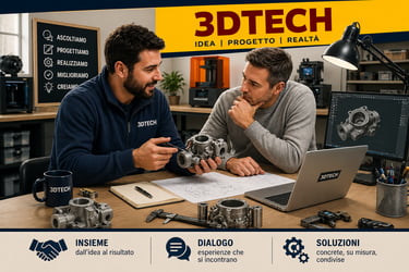 Tecnico 3Dtech e cliente si confrontano sul progetto da svilippare