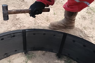 Brake blocks instalados en el zuncho