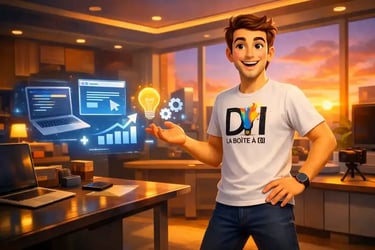 Dam crée son projet digital au coucher de soleil, reconversion et SEO accessibles après 40 ans