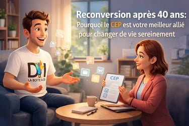 Dam en entretien CEP après 40 ans, échange chaleureux avec coach pour réussir sa reconversion professionnelle