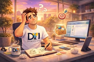 Dam se forme au copywriting à 19h mais dessine des animaux, objectif flou, erreur fréquente en reconversion après 40 ans.