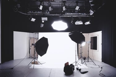 a photo of a studio set up for a photo shoot