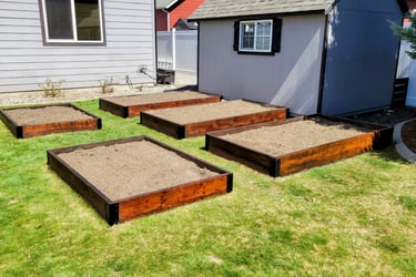We build and repair raised beds and sheds.
