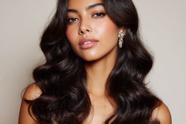 Soft Hollywood waves wedding guest hairstyle glossy finish