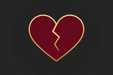 a broken heart with a chain attached to it