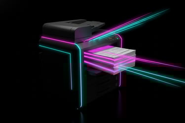 a printer machine with a printer on it