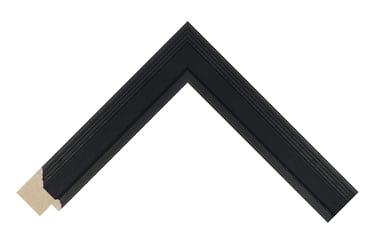 An elegant black frame with stylish ridged detailing.