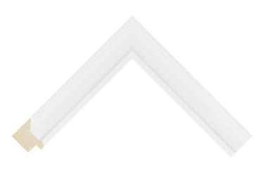 An elegant white frame with stylish ridged detailing.