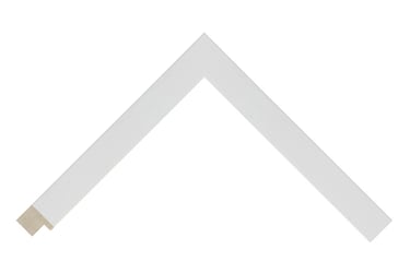 A simple narrow white frame with a slight wood grain.