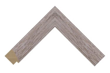 A chunky creamy beige frame with striking prominent woodgrain detail.