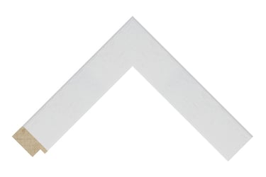 A thick chunky white frame with a slight wood grain.