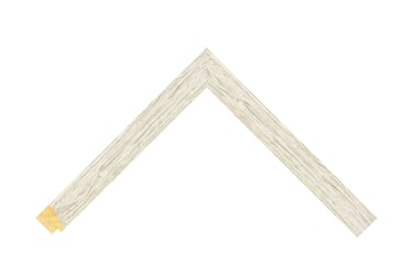 A chunky white frame with beautiful woodgrain detailing.