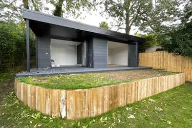 Large garden room with bi-folding doors