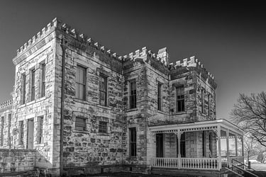 Historic Williamson County Jail in Georgetown, Texas, featuring classic stone architecture and preserved 19th-century design