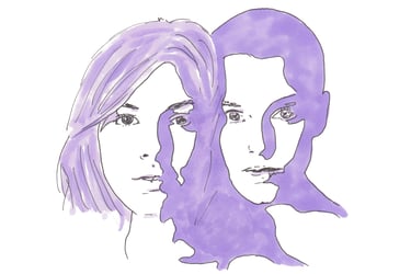 portrait de couple fait main d'après photo effet psotérisé