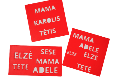 Pagalbinė priemonė rašyti vardą, pagalbinė priemonė rašyti raides, raidžių trafaretas