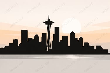 Seattle Sunrise Minimalist Image