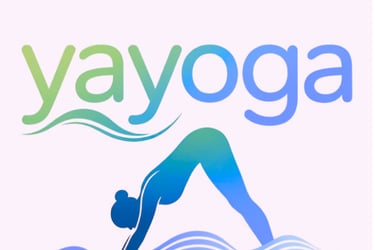 logo marque yayoga une position de yoga sur une vague: une illustration