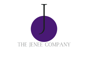 Purple circle, the letter J over it. The Jenee Company