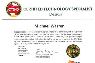 CTS-D Certification Michael Warren