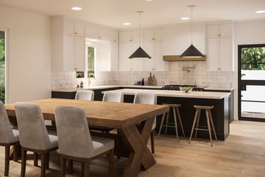 Modern kitchen design black and white