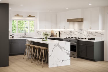 Modern Kitchen design white and black cabinets