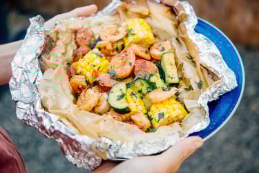 easy cooking camping meals shrimp boil