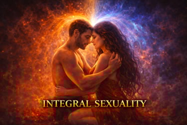 Integral Sexuality a couple merging auras mind body and connection closeness sacred 
