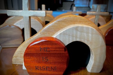 easter tomb engraved