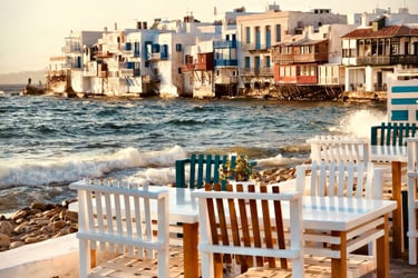mediterranean city by the water