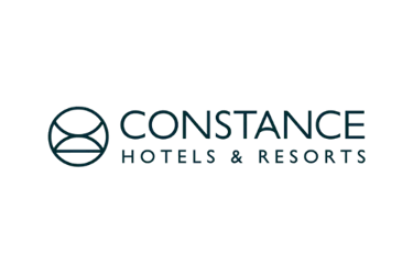 Official dark teal logo for Constance Hotels & Resorts featuring a circular geometric icon.