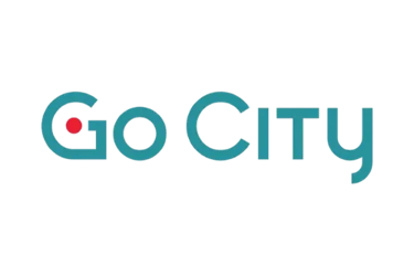 Go City logo in teal text with a red dot on a black background for travel sightseeing passes.