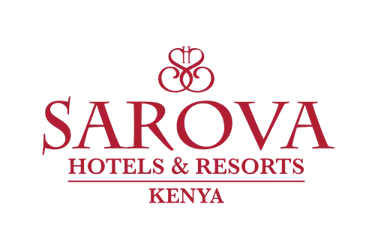 Red Sarova Hotels and Resorts Kenya logo featuring an elegant crest on a black background.