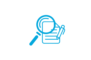 a magnifying glass with a contract