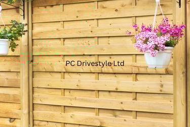 garden fencing at a house in beford by PC Drivestyle Ltd