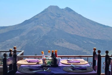 Lunch with view of Mt. Batur Crater Kintamani Bali