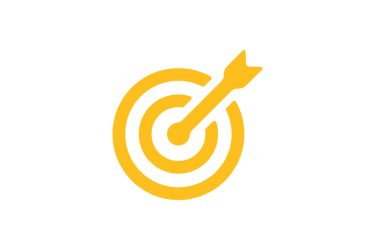 a black and yellow arrow symbol of a dart dart dart in the center of a