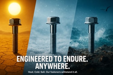 Heat resistant HVAC fasteners for industrial use