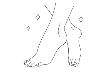 Minimalistische lijntekening van een voet voor wellness en verzorging.