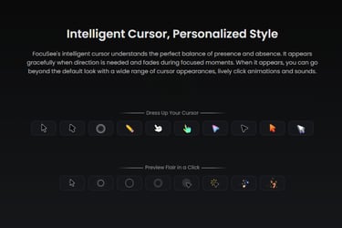Intelligent Cursor customization options and styles