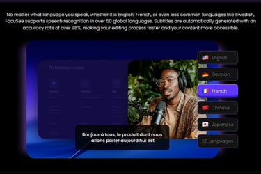 Example of auto subtitles on a video preview