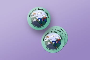 mockup of stickers for jaunimo linija