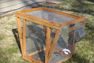 Cleaning cages.