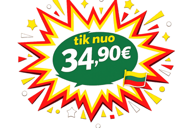 kaina tik nuo 34.90 eurų asmeniui