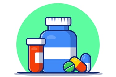 a bottle of life saving medicine pills